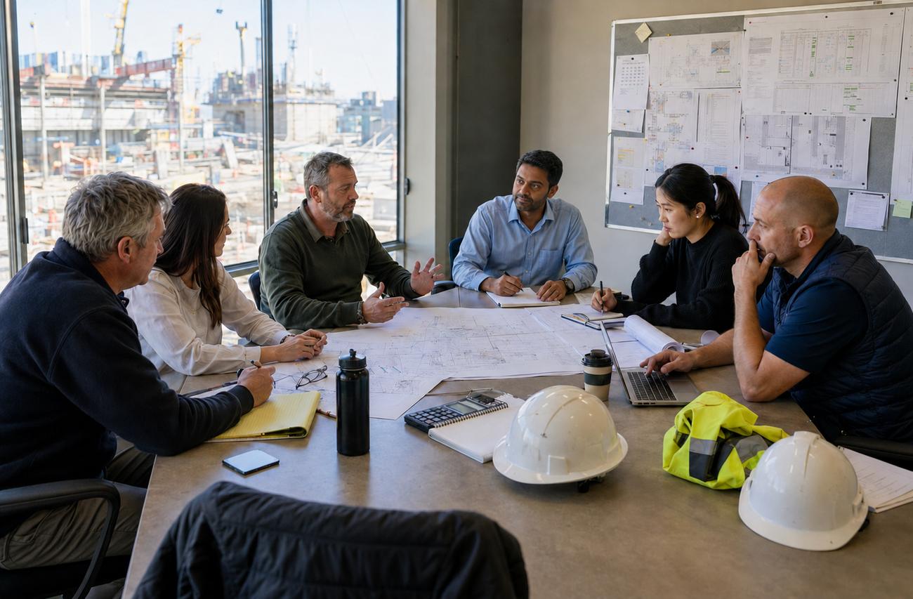 Reviewing project drawings