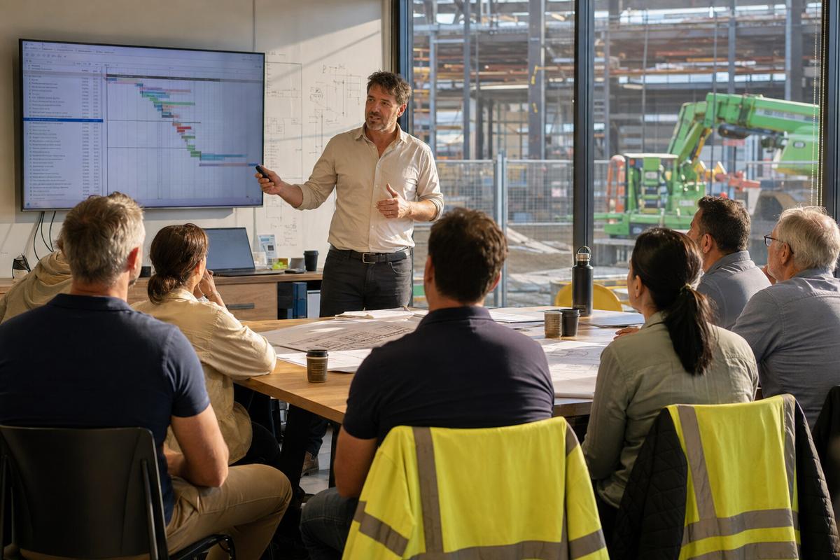 Project manager presenting a delivery program